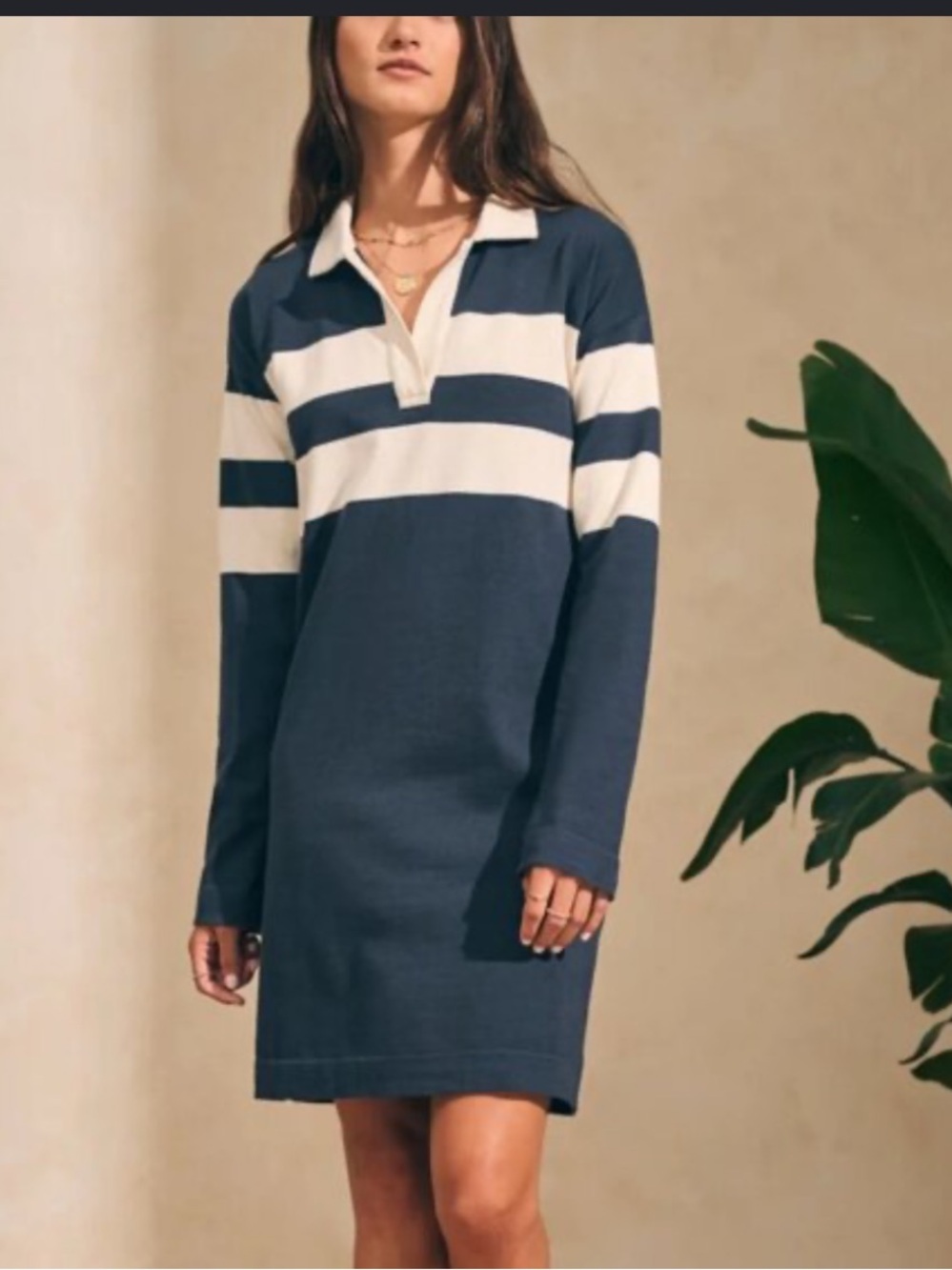 Faherty Rugby Jersey Polo Dress size L cotton